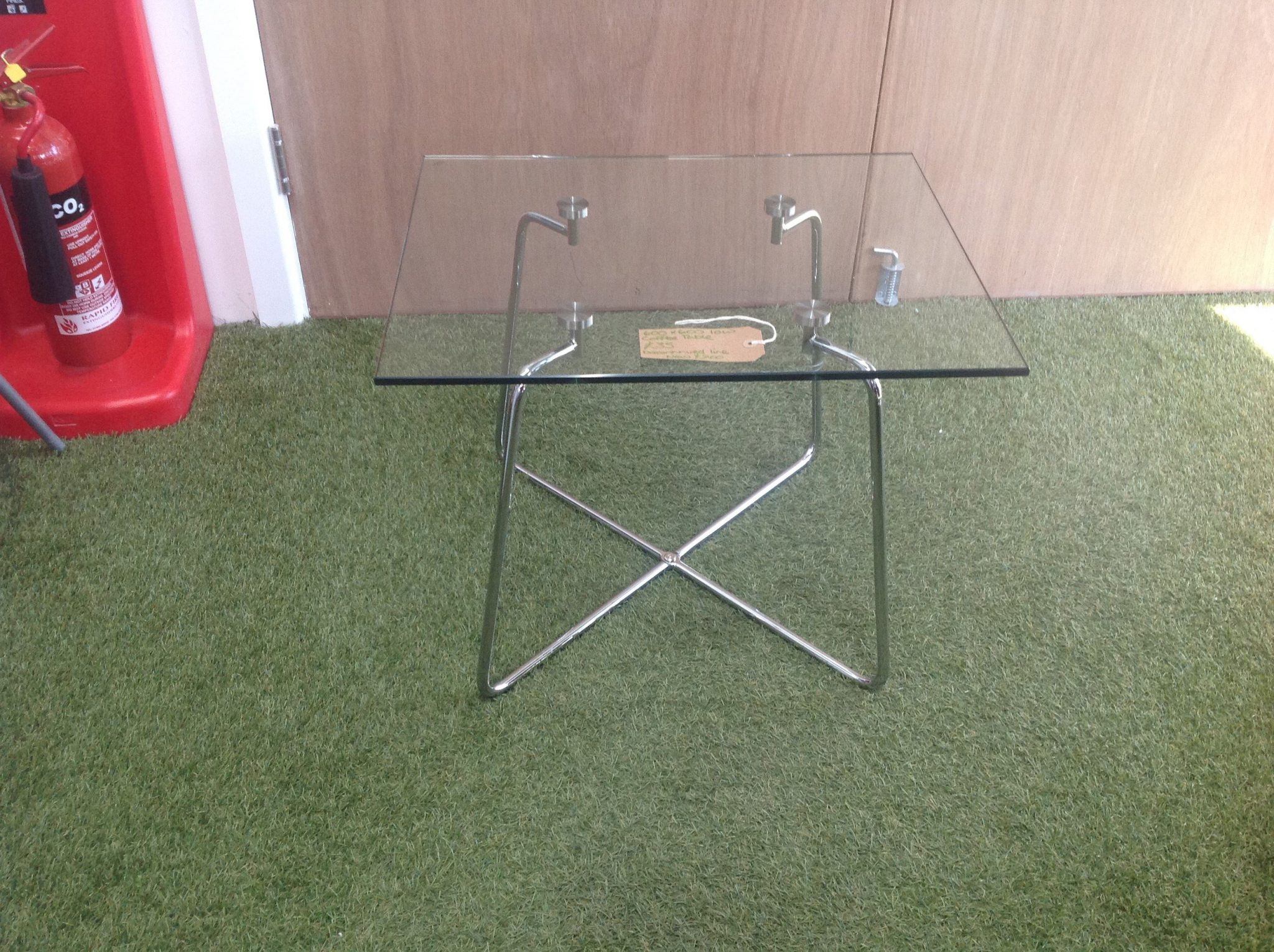 ReConditioned Clear Glass Top Coffee Table Hills Office Furniture