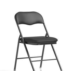 Saffron Black Polyurethane Folding Chair