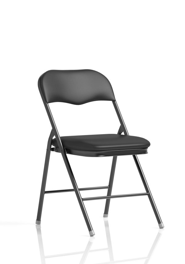 Saffron Black Polyurethane Folding Chair