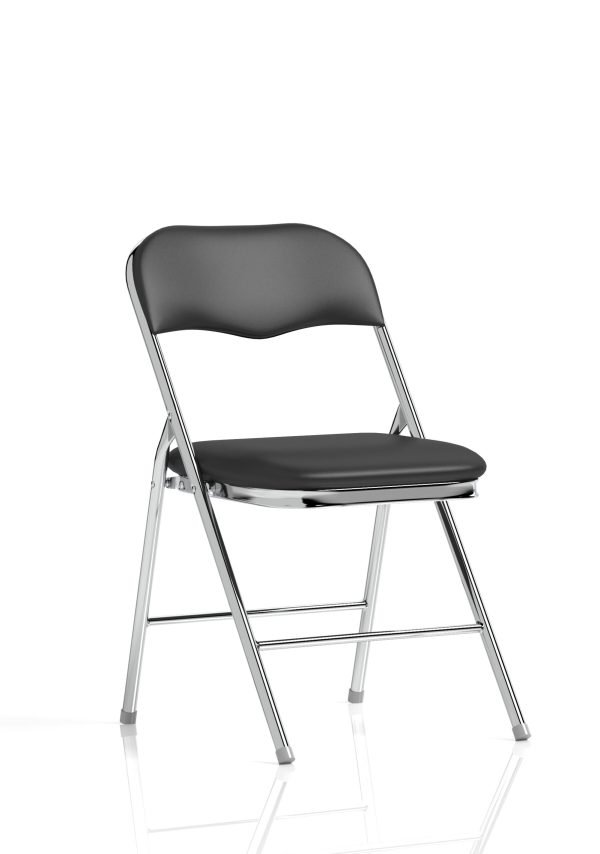 Saffron Black Polyurethane Folding Chair - Image 2