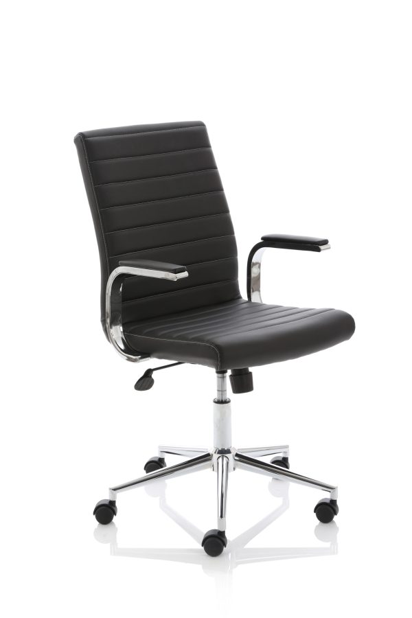 Pulse 1600mm Cantilever Straight Desk With Mobile Pedestal and Ezra Black Executive Chair - Image 34