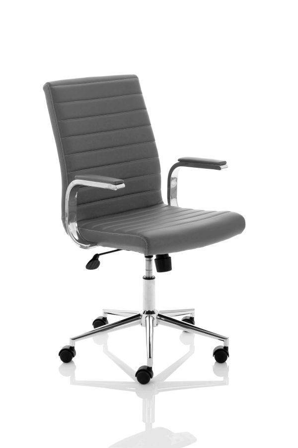 Pulse 1600mm Cantilever Straight Desk With Mobile Pedestal and Ezra Grey Executive Chair - Image 32
