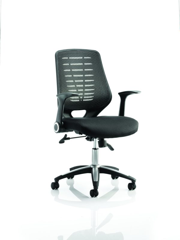 Pulse 1600mm Cantilever Straight Desk With Mobile Pedestal and Relay Black Back Operator Chair - Image 22