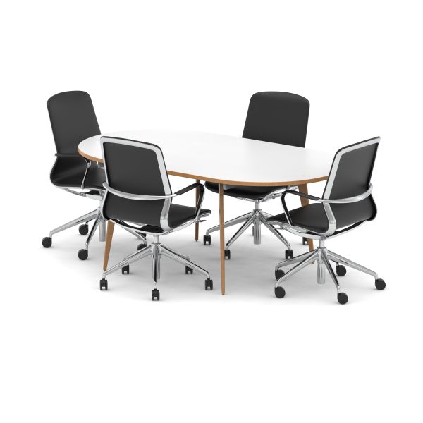 Solo 1800mm Oval Boardroom Table With Set Of Executive Chairs