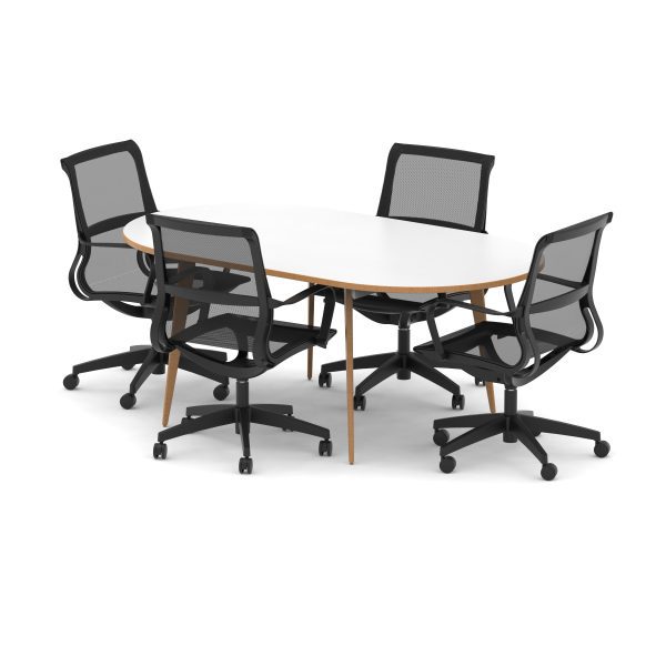Solo 1800mm Oval Boardroom Table With Set Of Executive Chairs - Image 2