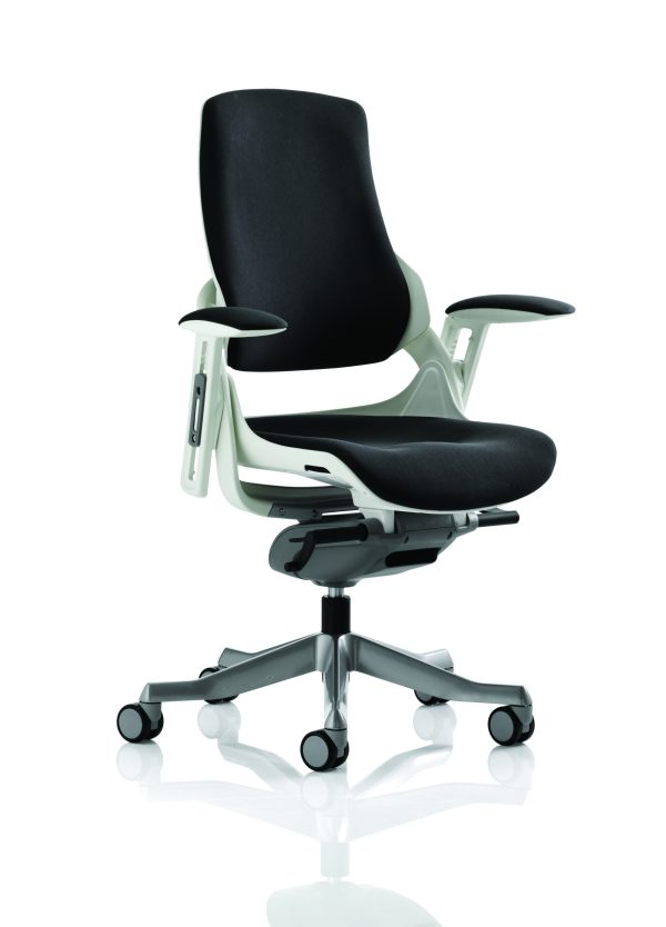 Zure High Back White Shell Executive Office Chair with Arms - Image 3