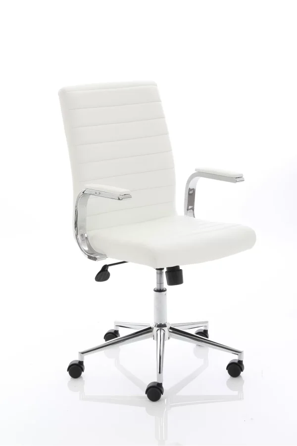 Ezra Medium Back Leather Executive Office Chair with Arms - Image 3