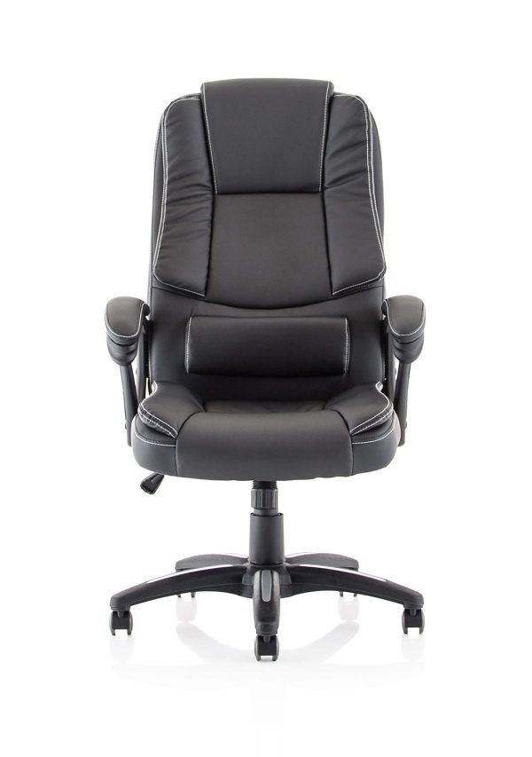 Dakota High Back Black Leather Executive Office Chair with Arms - Image 2