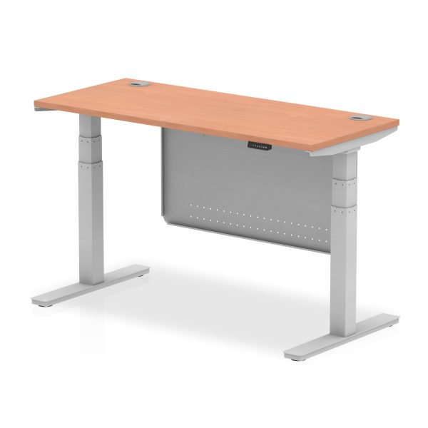 Air Height Adjustable Slimline Desk With Cable Ports With Steel Modesty Panel - Image 20