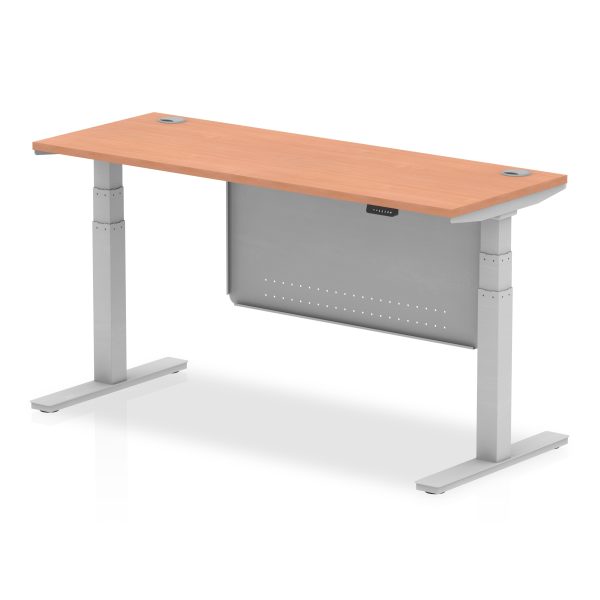 Air Height Adjustable Slimline Desk With Cable Ports With Steel Modesty Panel - Image 37