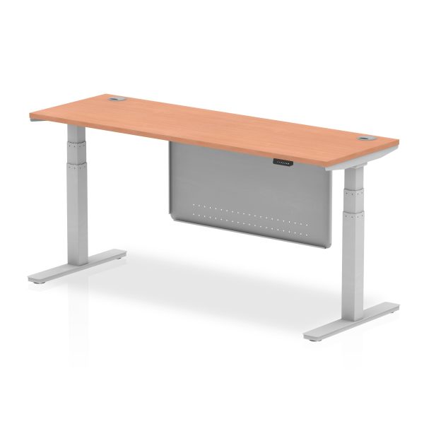 Air Height Adjustable Slimline Desk With Cable Ports With Steel Modesty Panel - Image 55