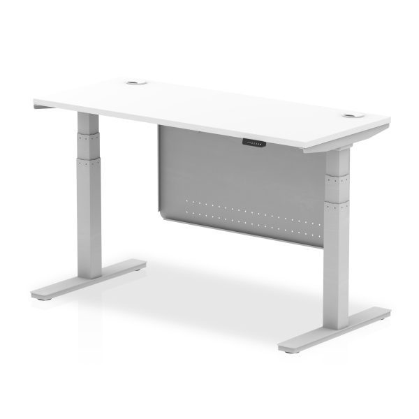 Air Height Adjustable Slimline Desk With Cable Ports With Steel Modesty Panel - Image 26