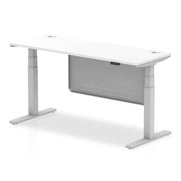 Air Height Adjustable Slimline Desk With Cable Ports With Steel Modesty Panel - Image 43