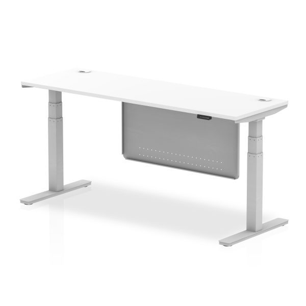 Air Height Adjustable Slimline Desk With Cable Ports With Steel Modesty Panel - Image 61