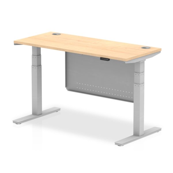 Air Height Adjustable Slimline Desk With Cable Ports With Steel Modesty Panel - Image 29