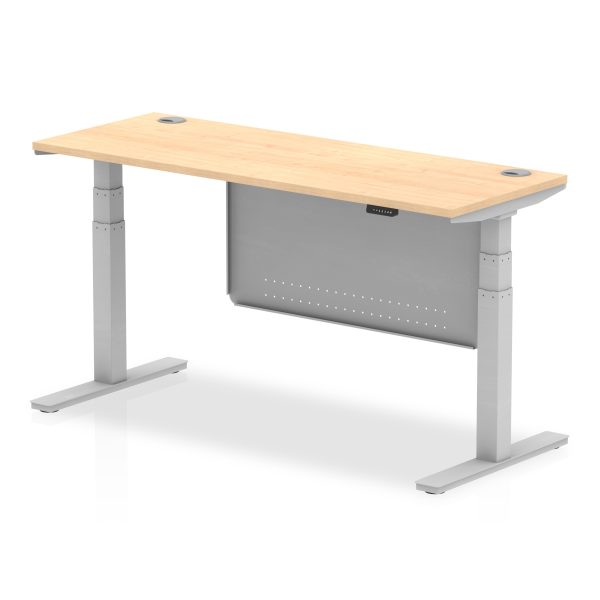 Air Height Adjustable Slimline Desk With Cable Ports With Steel Modesty Panel - Image 46