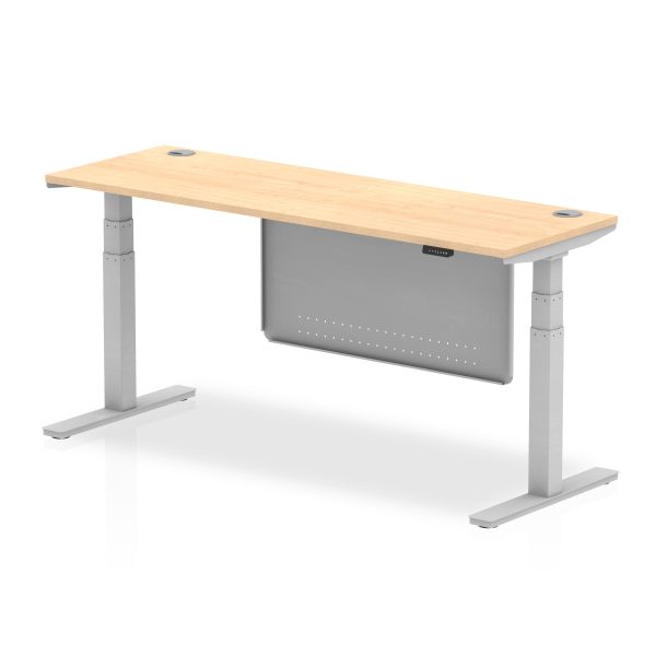 Air Height Adjustable Slimline Desk With Cable Ports With Steel Modesty Panel - Image 64