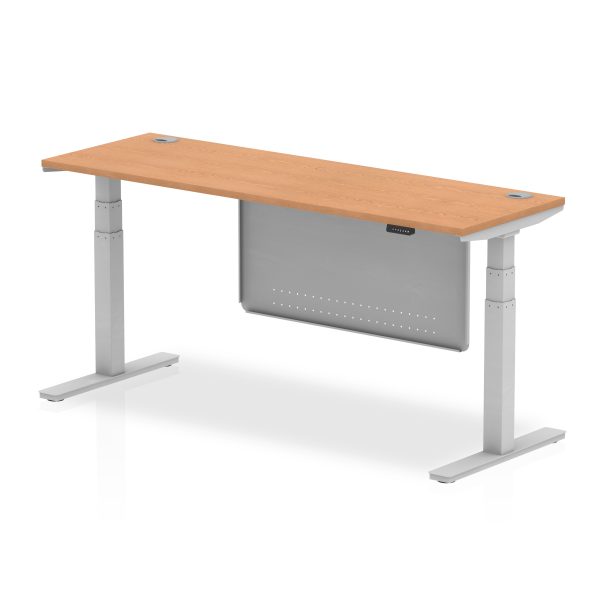 Air Height Adjustable Slimline Desk With Cable Ports With Steel Modesty Panel - Image 67
