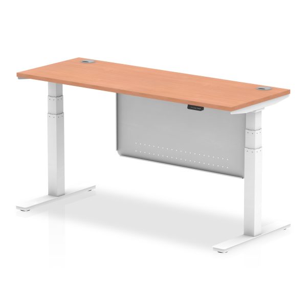 Air Height Adjustable Slimline Desk With Cable Ports With Steel Modesty Panel - Image 38