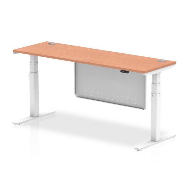 Air Height Adjustable Slimline Desk With Cable Ports With Steel Modesty Panel - Image 56
