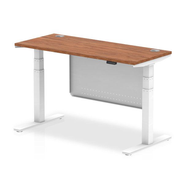 Air Height Adjustable Slimline Desk With Cable Ports With Steel Modesty Panel - Image 24