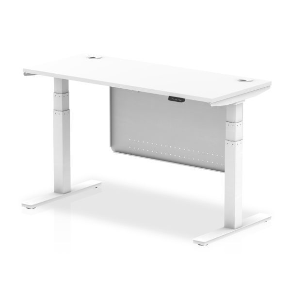 Air Height Adjustable Slimline Desk With Cable Ports With Steel Modesty Panel - Image 27