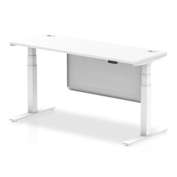 Air Height Adjustable Slimline Desk With Cable Ports With Steel Modesty Panel - Image 44