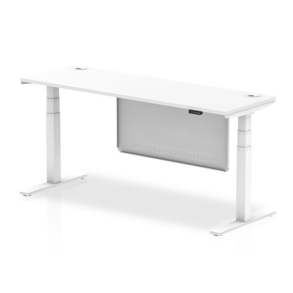Air Height Adjustable Slimline Desk With Cable Ports With Steel Modesty Panel - Image 62