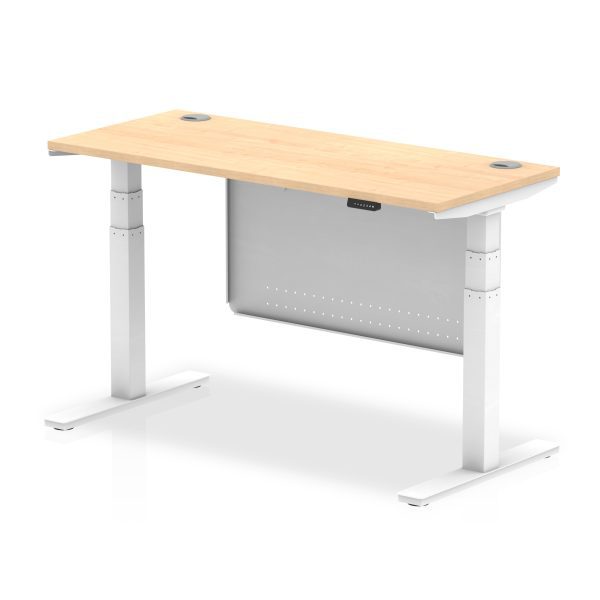 Air Height Adjustable Slimline Desk With Cable Ports With Steel Modesty Panel - Image 30