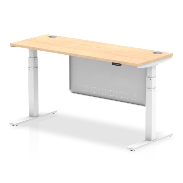 Air Height Adjustable Slimline Desk With Cable Ports With Steel Modesty Panel - Image 47
