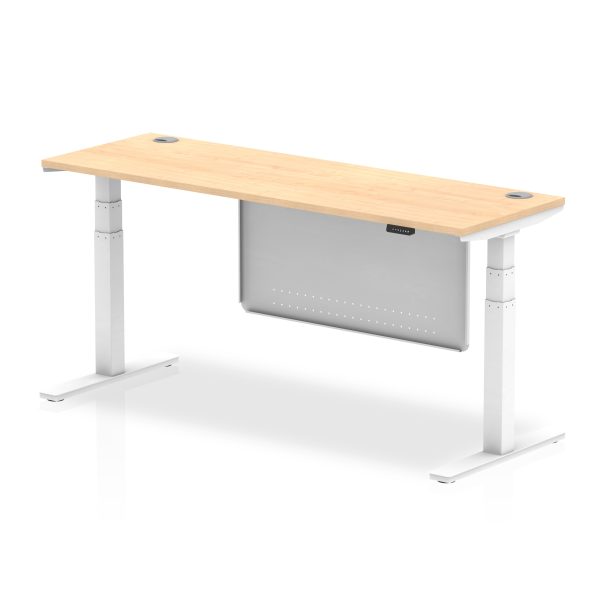 Air Height Adjustable Slimline Desk With Cable Ports With Steel Modesty Panel - Image 65