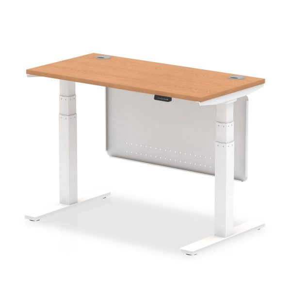 Air Height Adjustable Slimline Desk With Cable Ports With Steel Modesty Panel - Image 15
