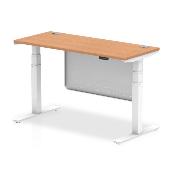 Air Height Adjustable Slimline Desk With Cable Ports With Steel Modesty Panel - Image 32