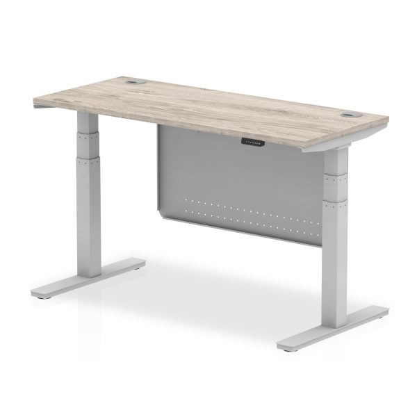 Air Height Adjustable Slimline Desk With Cable Ports With Steel Modesty Panel - Image 34