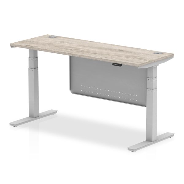 Air Height Adjustable Slimline Desk With Cable Ports With Steel Modesty Panel - Image 52