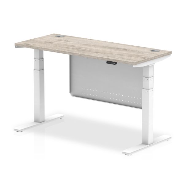 Air Height Adjustable Slimline Desk With Cable Ports With Steel Modesty Panel - Image 35