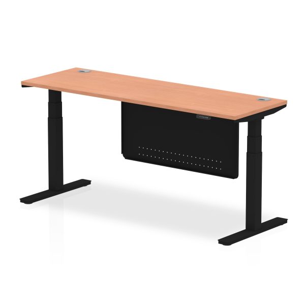 Air Height Adjustable Slimline Desk With Cable Ports With Steel Modesty Panel - Image 54
