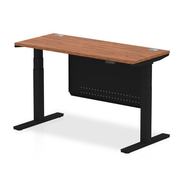 Air Height Adjustable Slimline Desk With Cable Ports With Steel Modesty Panel - Image 22