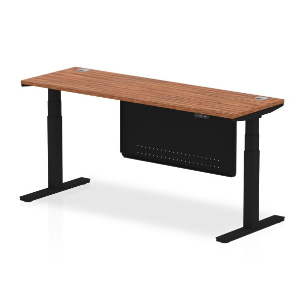 Air Height Adjustable Slimline Desk With Cable Ports With Steel Modesty Panel - Image 57