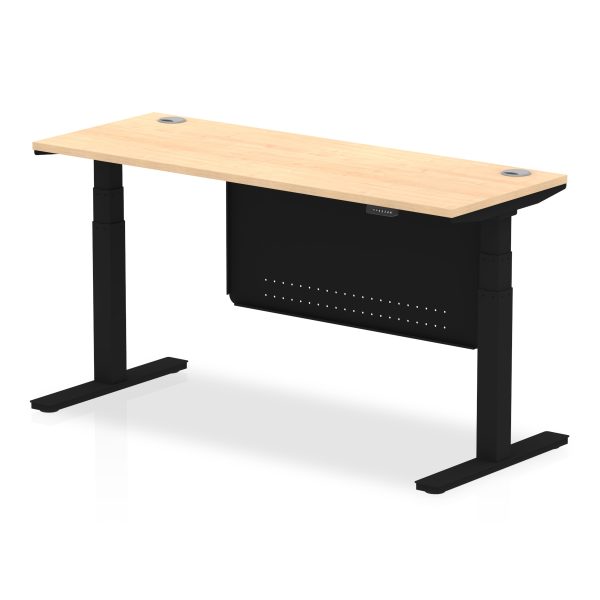 Air Height Adjustable Slimline Desk With Cable Ports With Steel Modesty Panel - Image 45