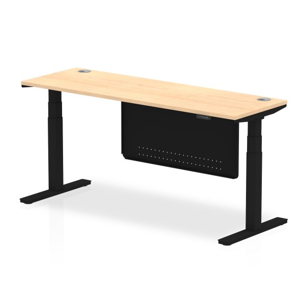 Air Height Adjustable Slimline Desk With Cable Ports With Steel Modesty Panel - Image 63