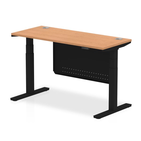 Air Height Adjustable Slimline Desk With Cable Ports With Steel Modesty Panel - Image 31