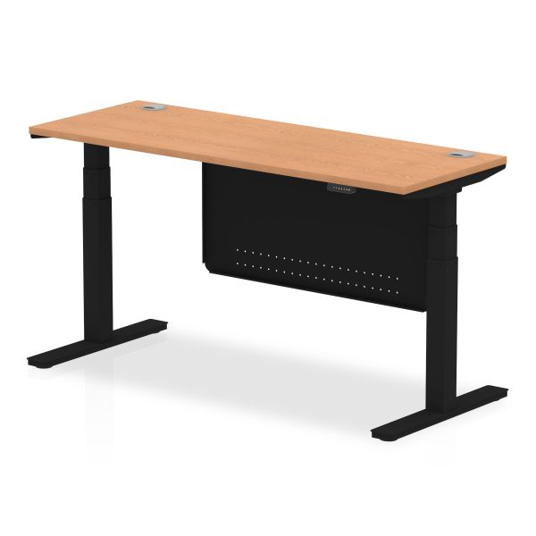 Air Height Adjustable Slimline Desk With Cable Ports With Steel Modesty Panel - Image 48