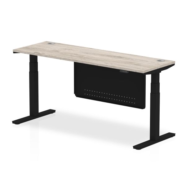 Air Height Adjustable Slimline Desk With Cable Ports With Steel Modesty Panel - Image 69