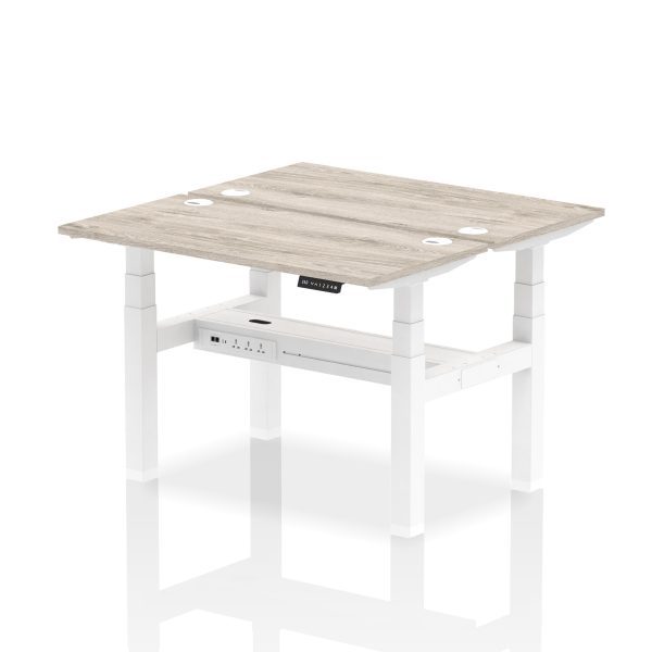 Air Back-to-Back Slimline Height Adjustable Bench Desk - 2 Person - Image 9