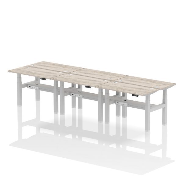 Air Back-to-Back Slimline Height Adjustable Bench Desk - 6 Person - Image 8