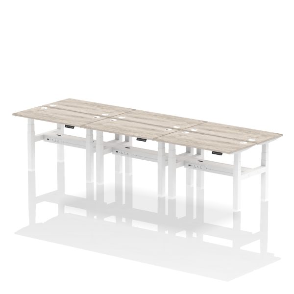 Air Back-to-Back Slimline Height Adjustable Bench Desk - 6 Person - Image 9