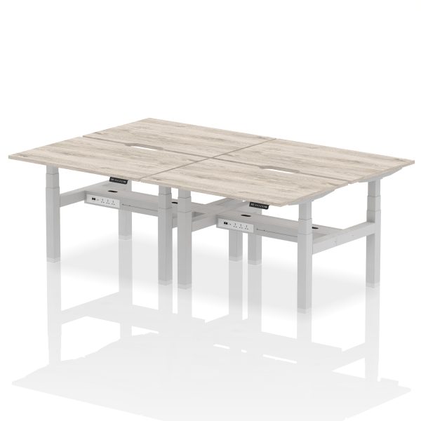 Air Back-to-Back Scalloped Edge Height Adjustable Bench Desk - 4 Person - Image 5