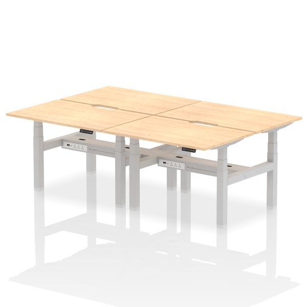Air Back-to-Back Scalloped Edge Height Adjustable Bench Desk - 4 Person - Image 8