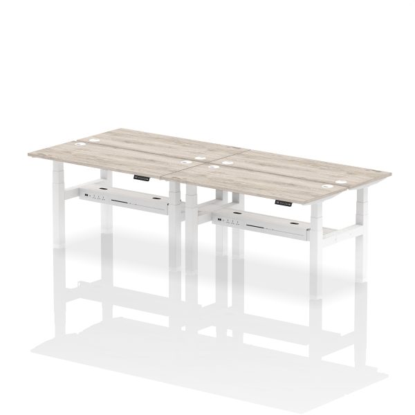 Air Back-to-Back Slimline Height Adjustable Bench Desk - 4 Person - Image 30